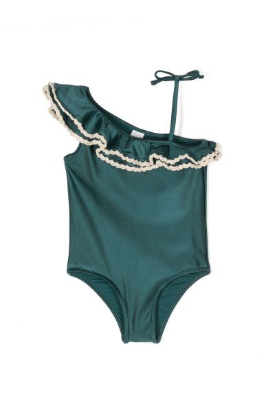 ruffle-collar one-piece swimsuit
