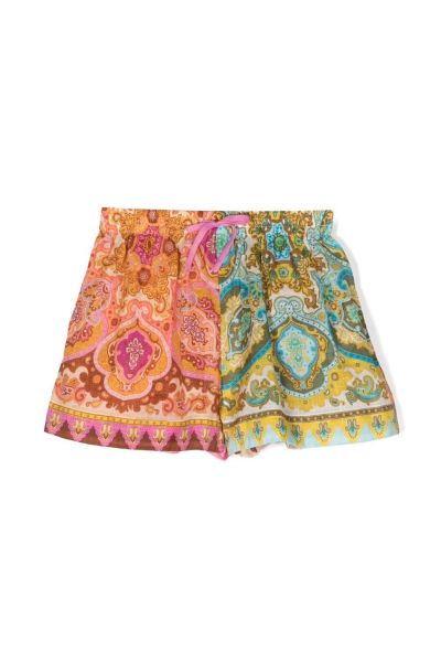 paisley-print cotton shorts