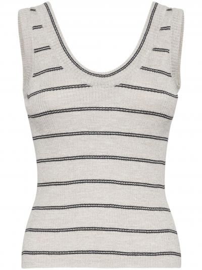 striped ribbed tank top