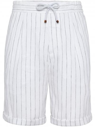 striped linen shorts