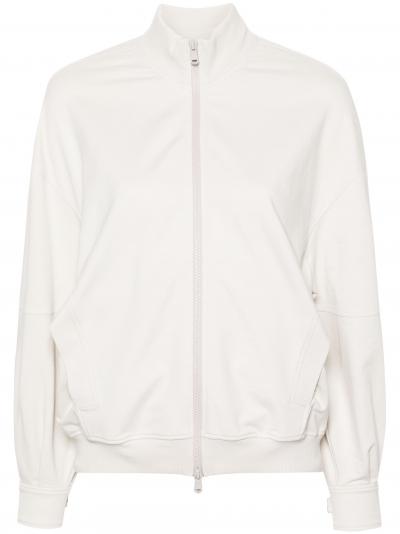 zip-up stretch-cotton sweatshirt