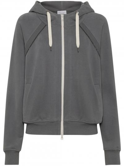 Monili cotton zip-up hoodie