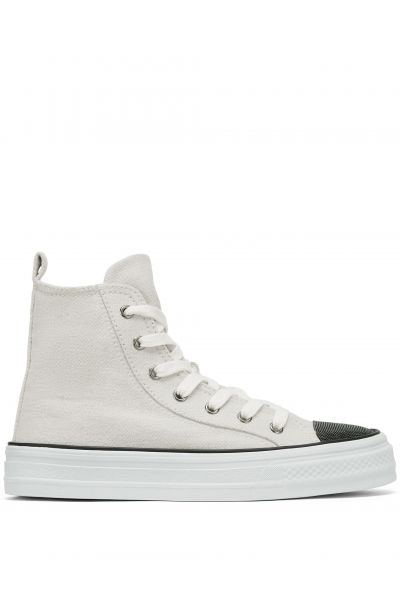 panelled lace-up sneakers