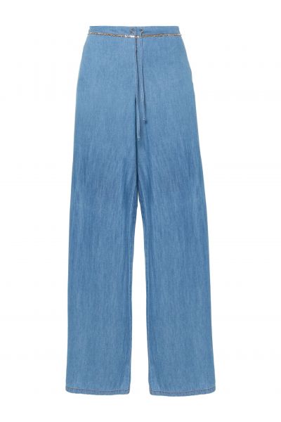 chain-link straight trousers