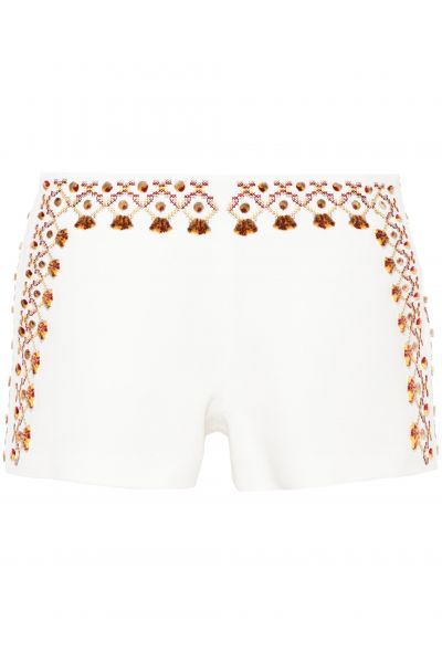 embroidered-detail mini shorts