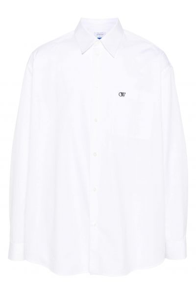 logo-embroidered cotton shirt