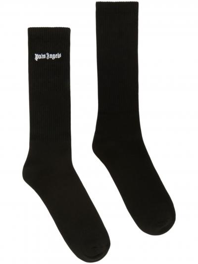 logo-embroidered calf socks