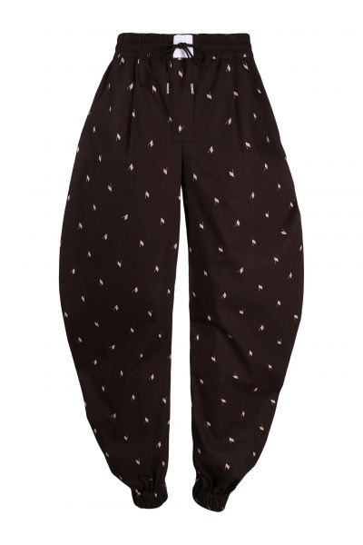 logo-print cotton tapered trousers