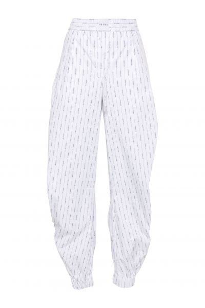 logo-embroidered cotton trousers