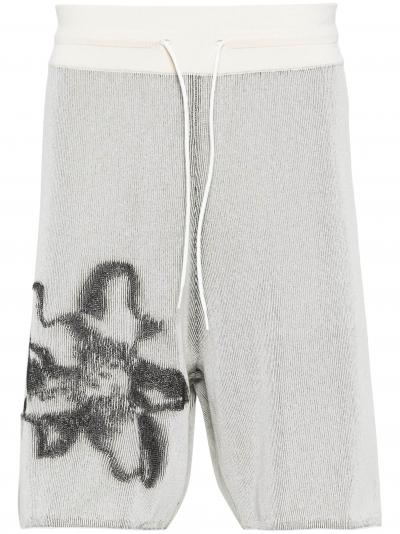 GFX flower-jacquard ribbed shorts