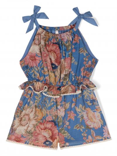 floral-print cotton jumpsuit