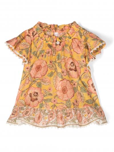 Junie floral-print ruffle-trim blouse