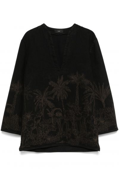 Jungle Toile de Jouy blouse