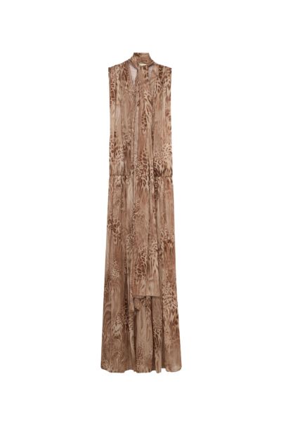 Printed chiffon long dress
