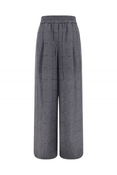 checked palazzo trousers