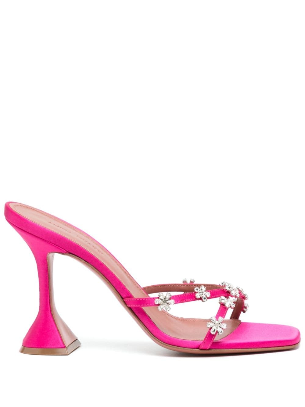 Buy High heels Amina Muaddi Lily 115mm silk-satin mules (LILY SLIPPER ...